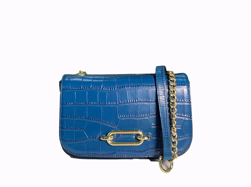 Charme Blue Leather Luxury Handbag Ejad 