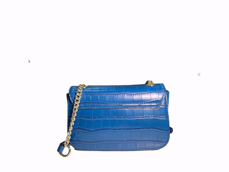 Charme Blue Leather Luxury Handbag Ejad 