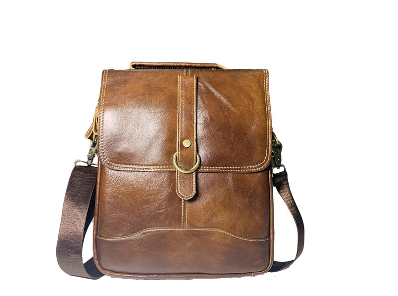 Discovery X Messenger Brown Leather Travel Bag Ejad 