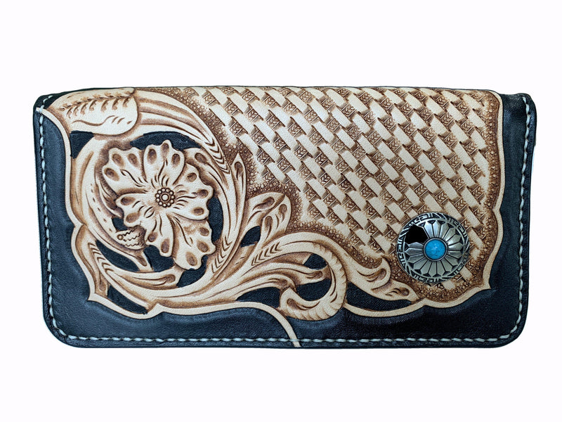 Handmade Ladies Leather Carved Wallet Ejad 