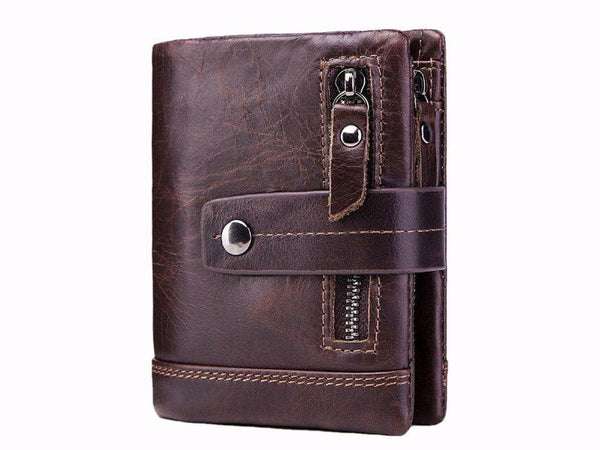 Rodie Coffee Trifold Leather Wallet For Men wallets Ejad 